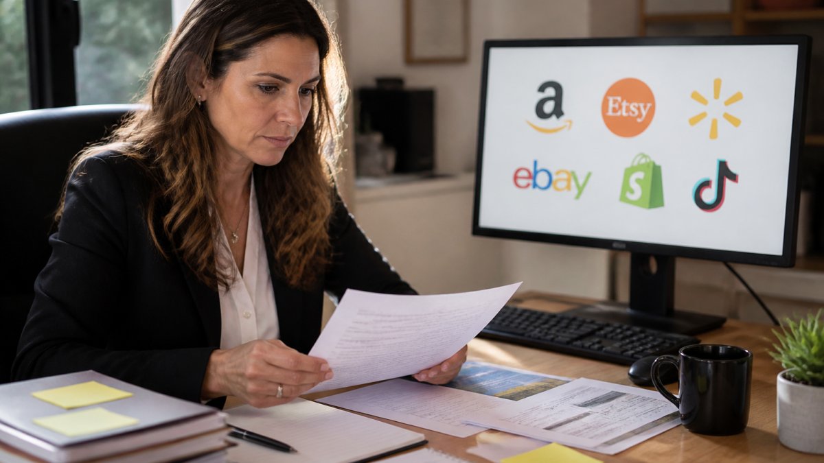 Consultant reviewing documents for appeal support sellers to navigate complex marketplace suspension processes.